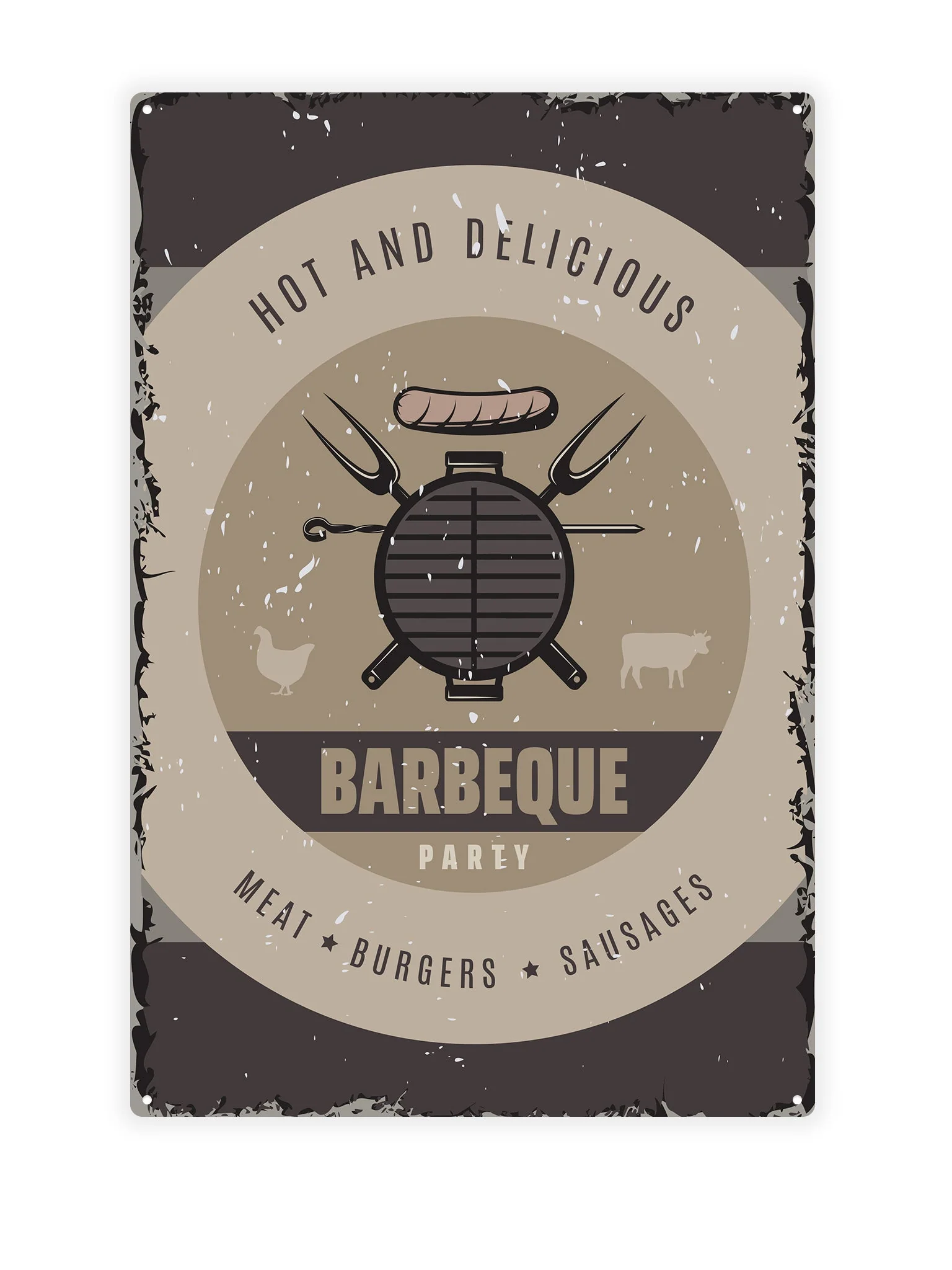 BBQ meat burgers sausages