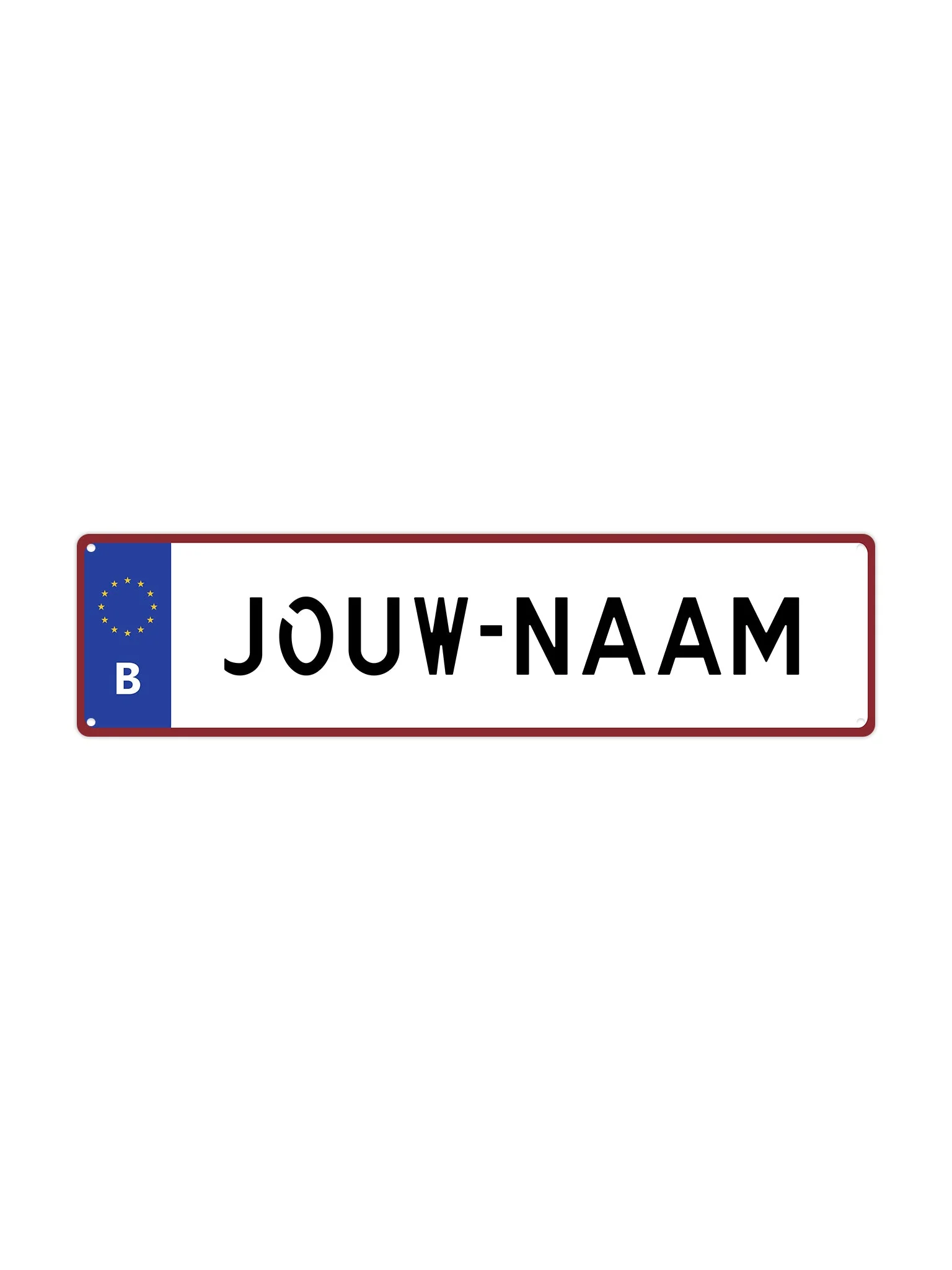Belgische Kentekenplaat met eigen tekst - 40x10cm