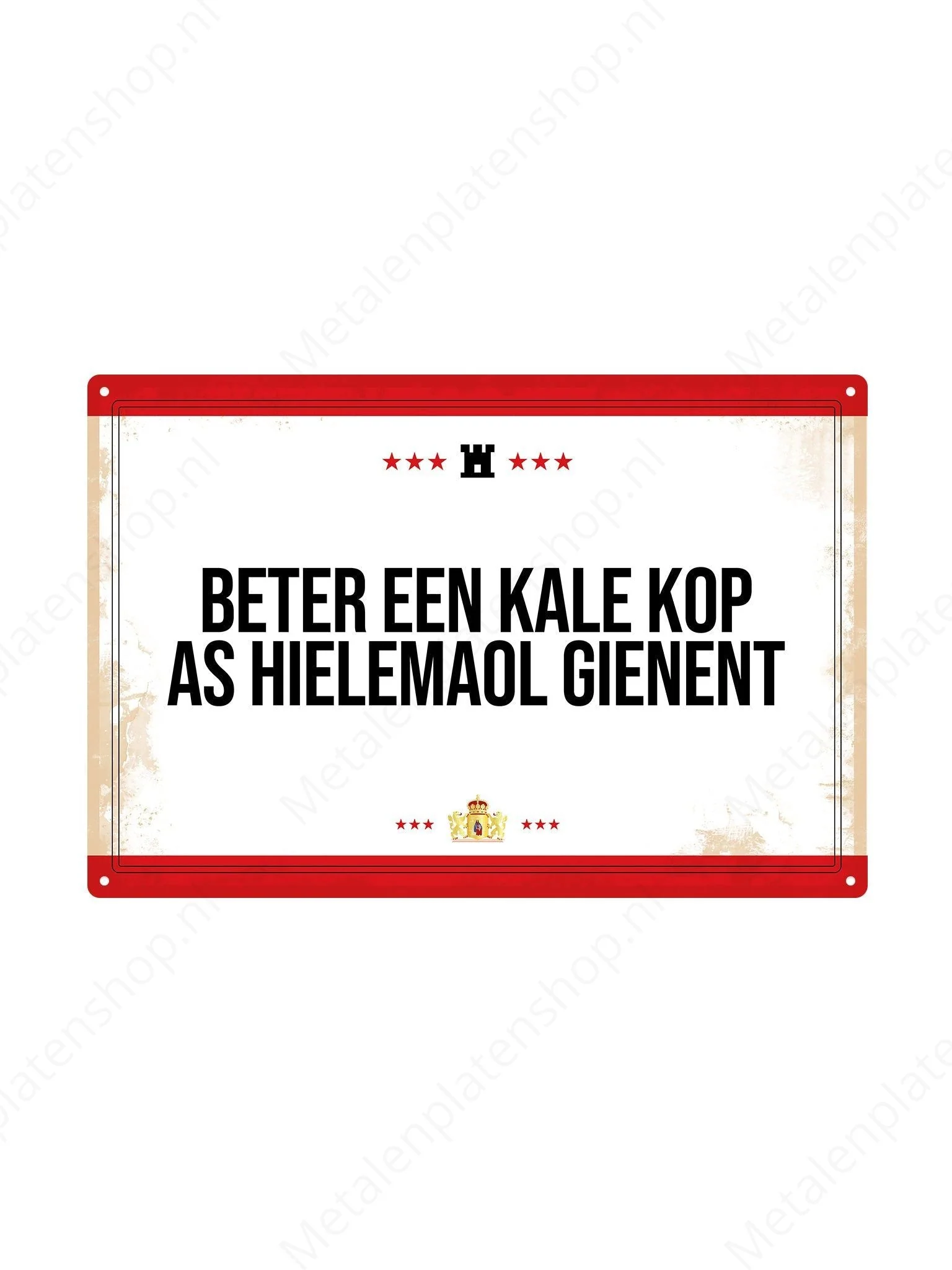 Beter een kale kop as hielemaol gienent.	 - Drentse Borden