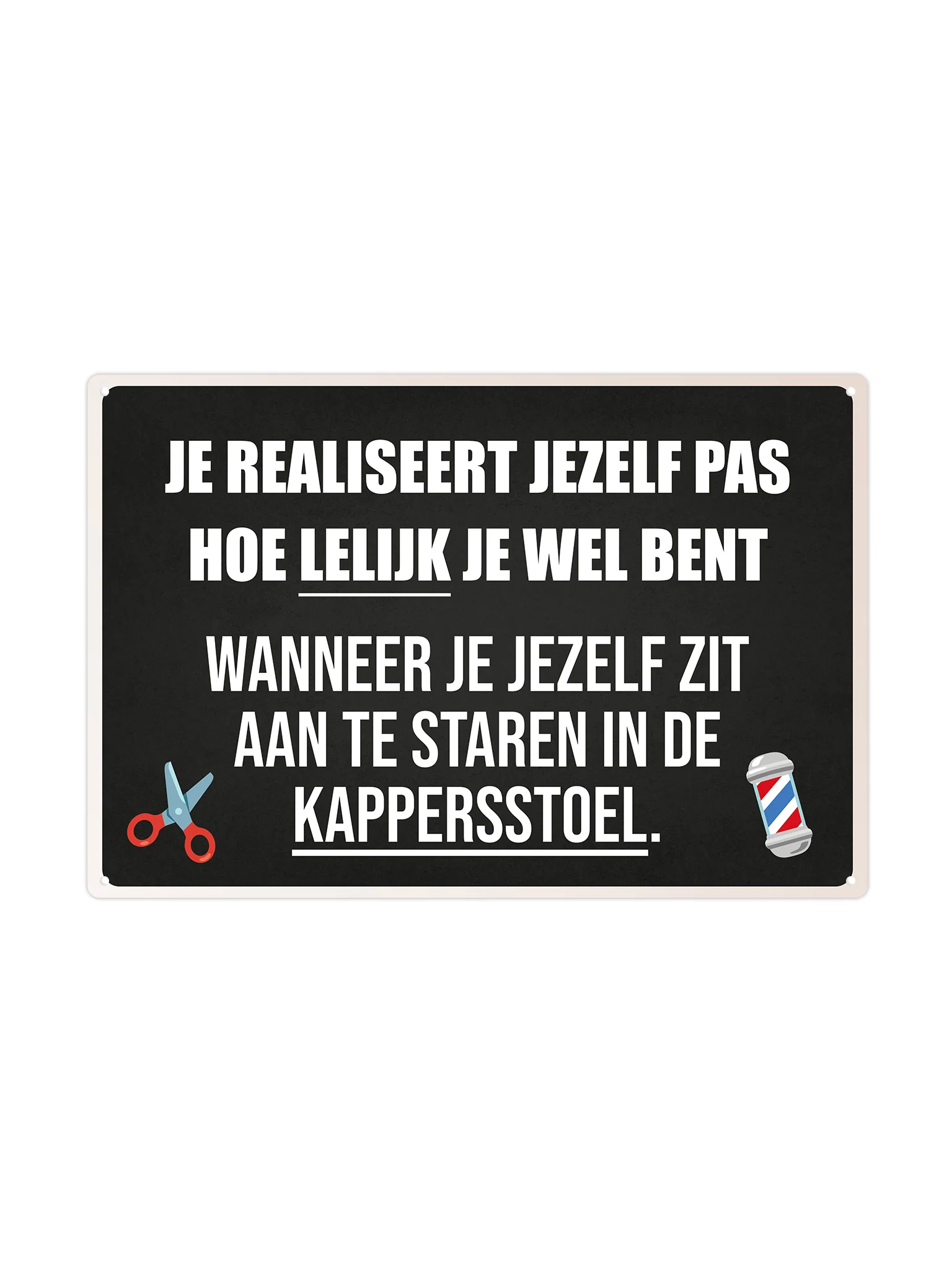 Je realiseert jezelf pas hoe lelijk je wel bent wanneer je jezelf zit aan te staren in de kapperstoel