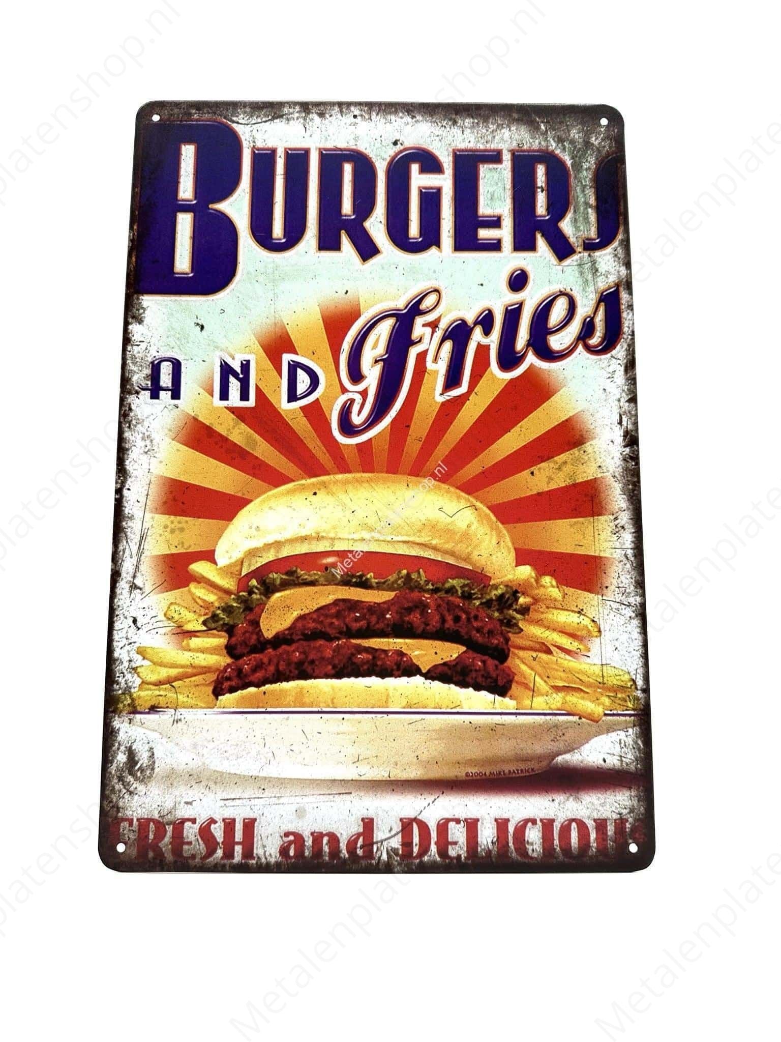 Burger and Fries - Fresh and Delicious