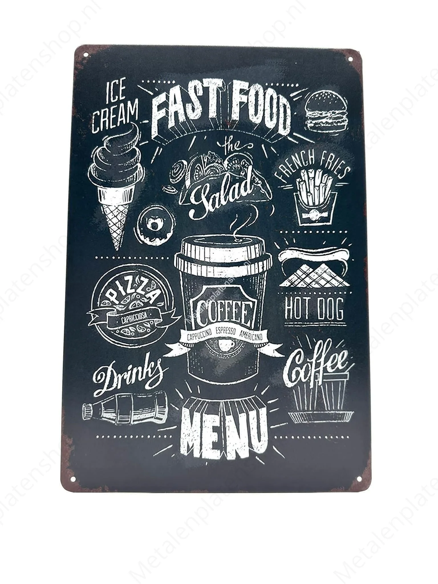 Krijtbord - Fast Food - Ice Cream - Menu