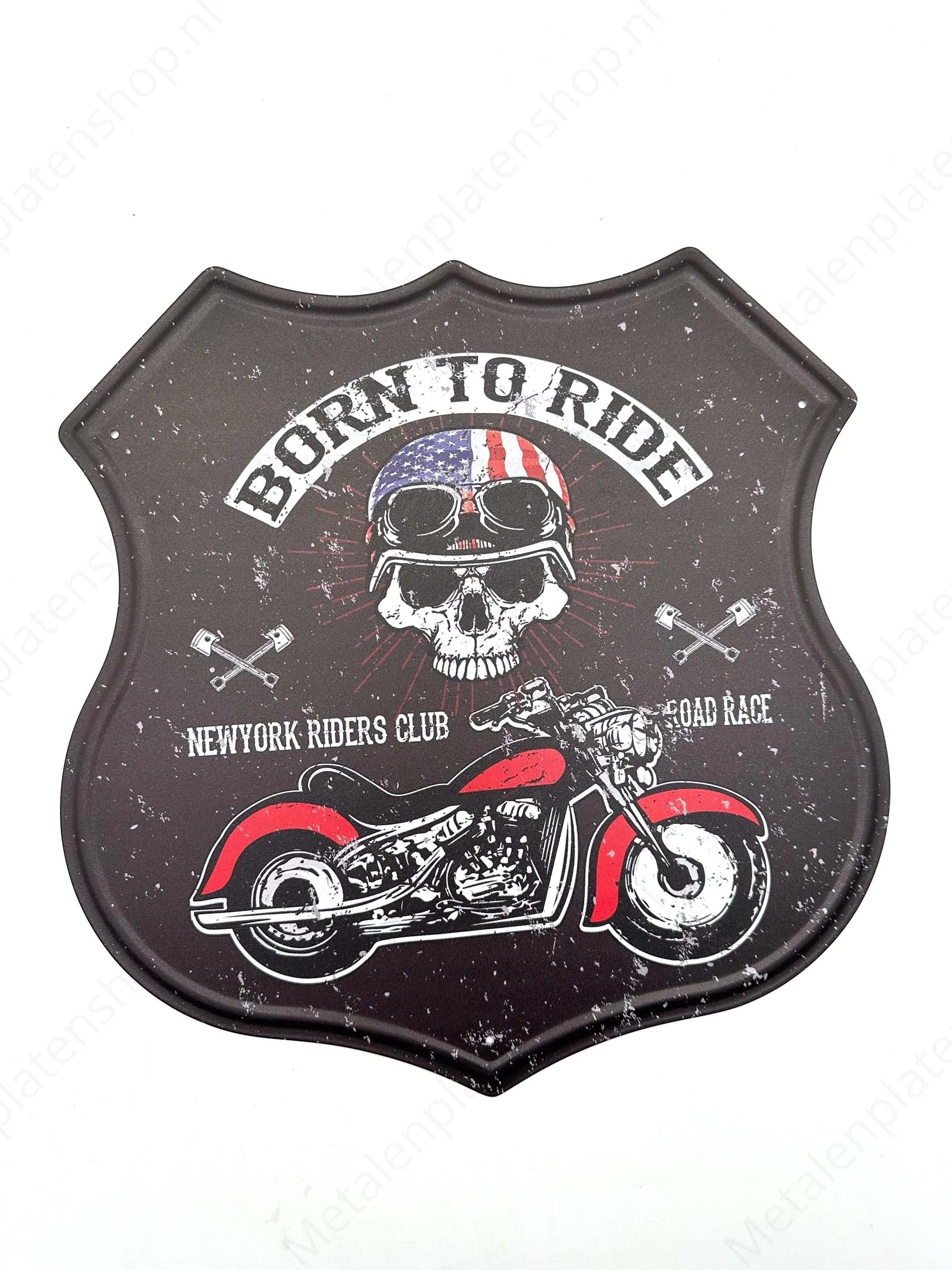 Born to Ride - Route 66 Style Bord