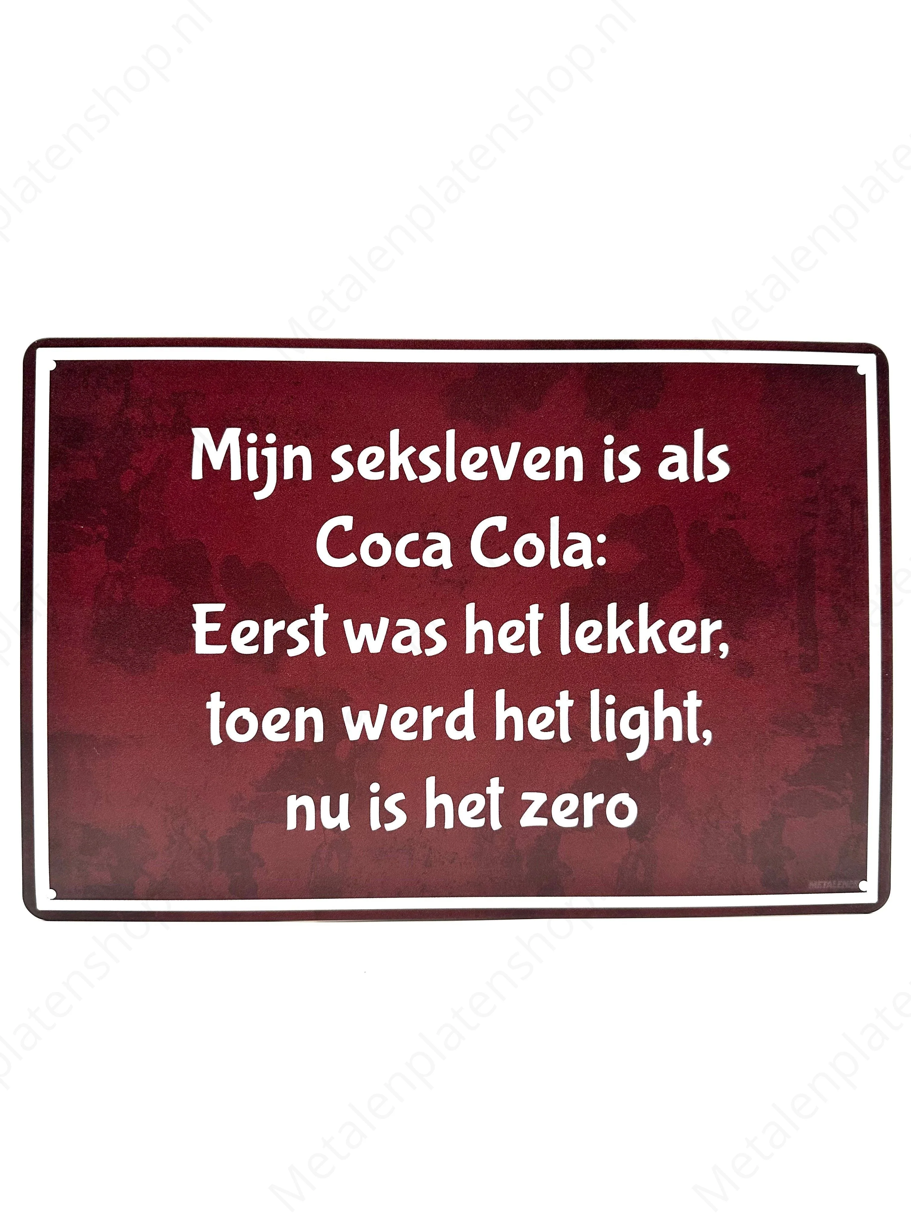 Mijn seksleven is als Coca Cola: eerst was het lekker, toen werd het light, nu is het zero