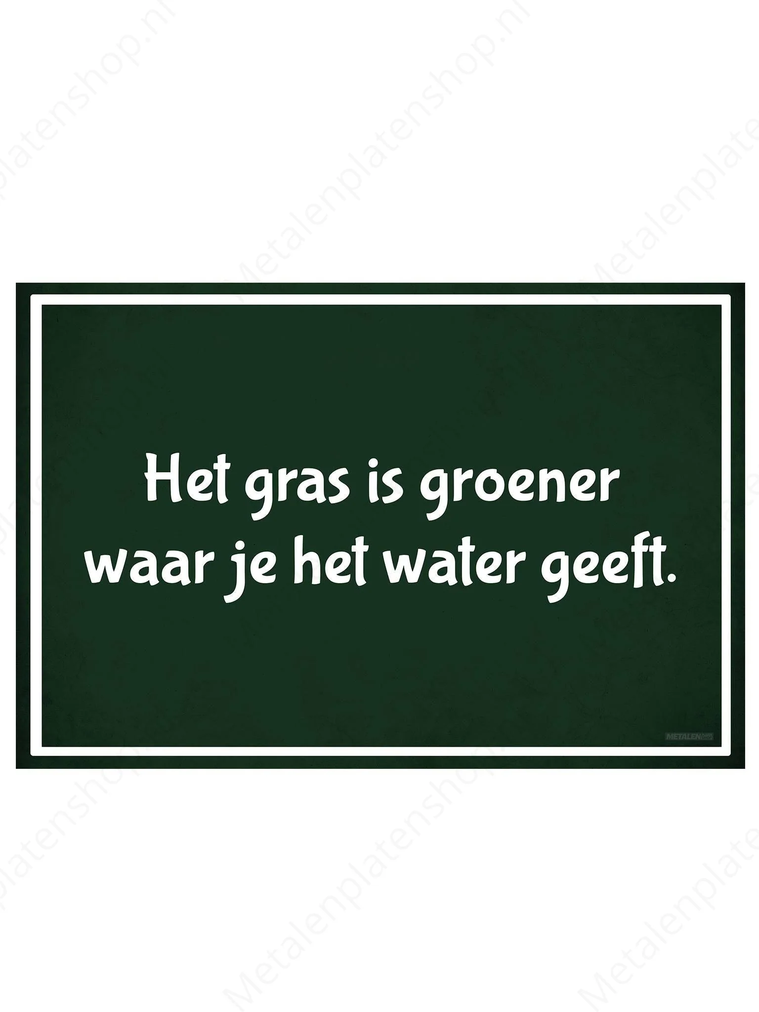 Het gras is groener waar je het water geeft.