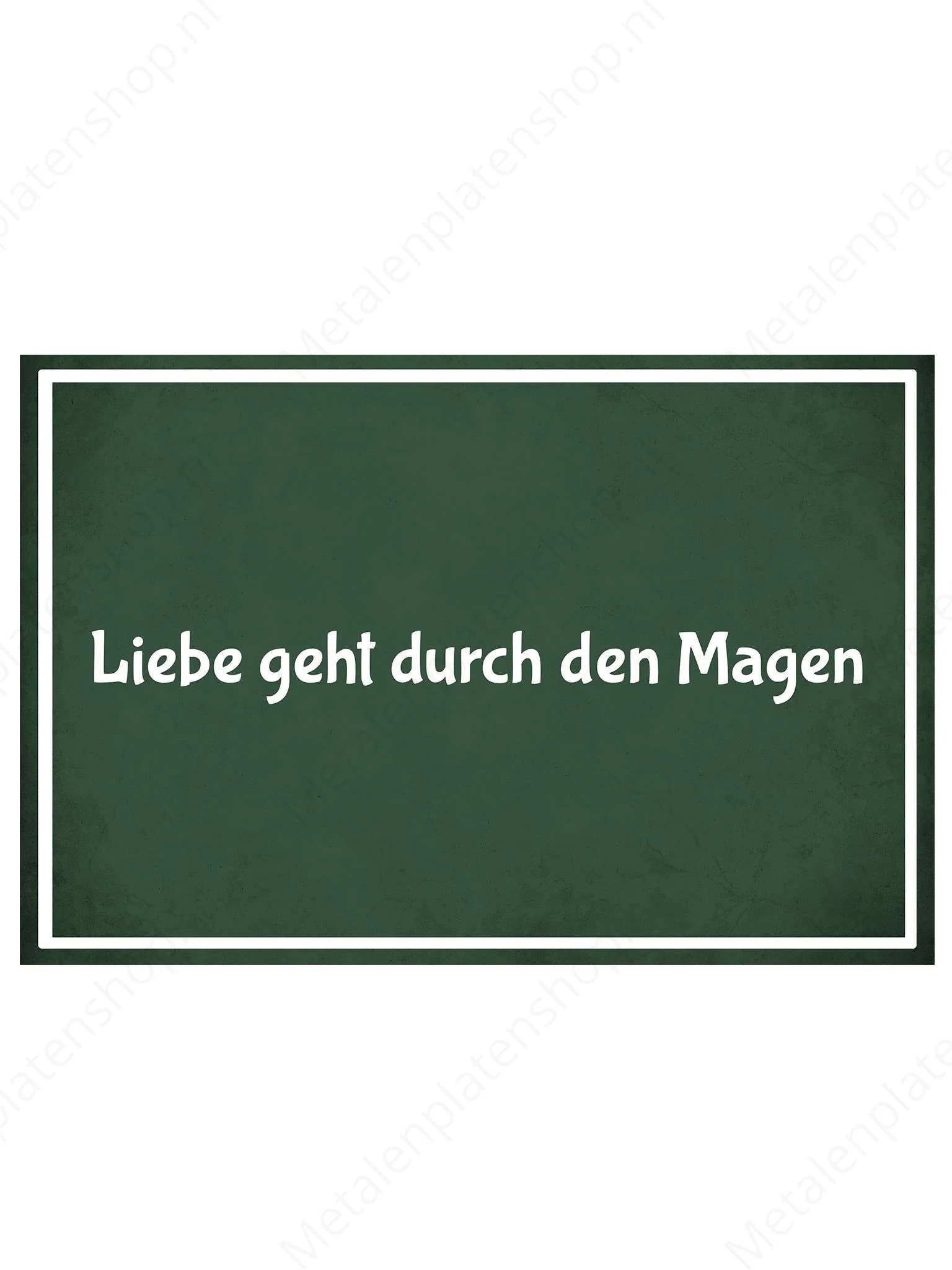 Metalen Wandbord - Liebe geht durch den Magen - Deutsch