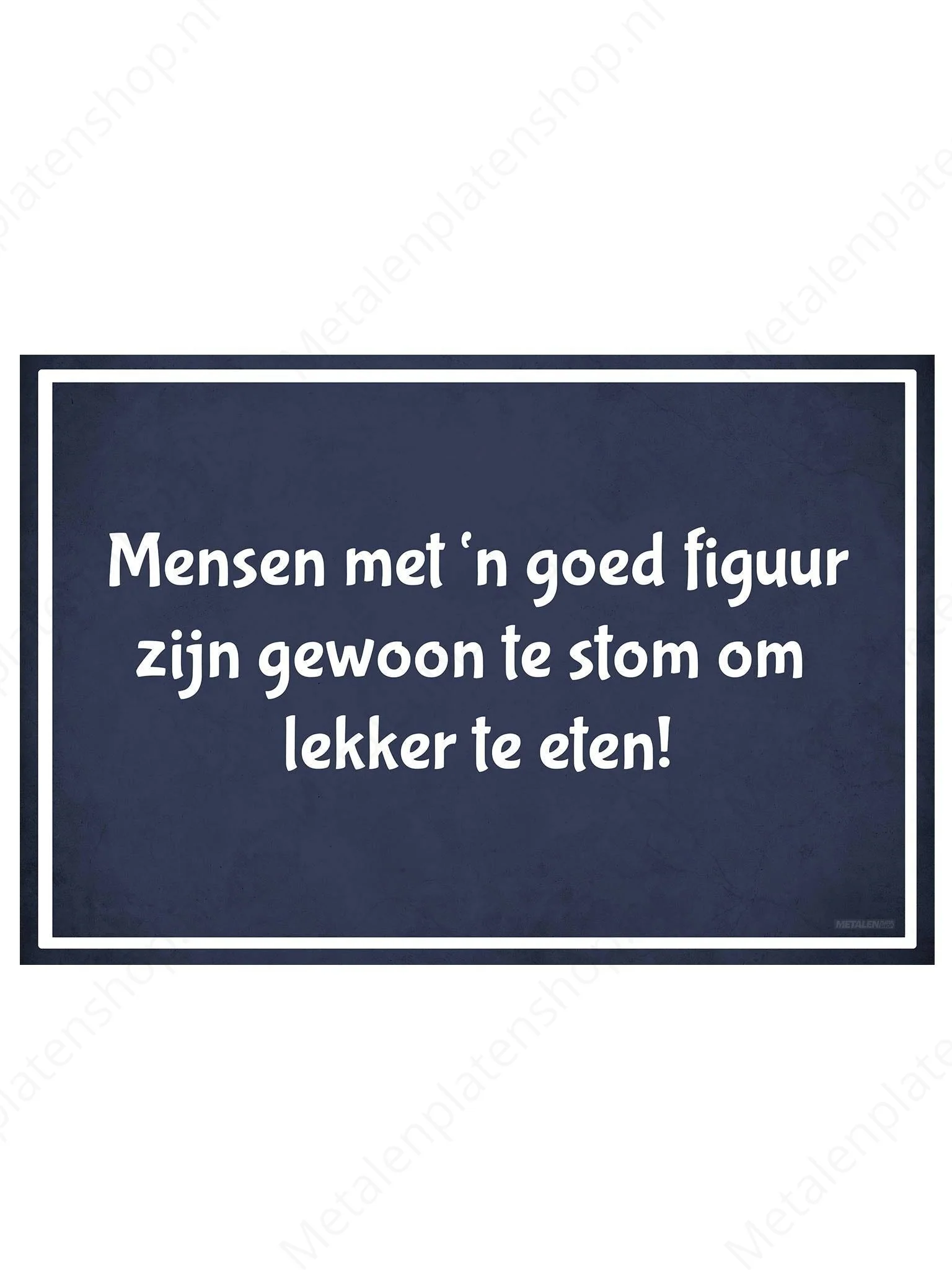 Mensen met 'n goed figuur zijn gewoon te stom om lekker te eten