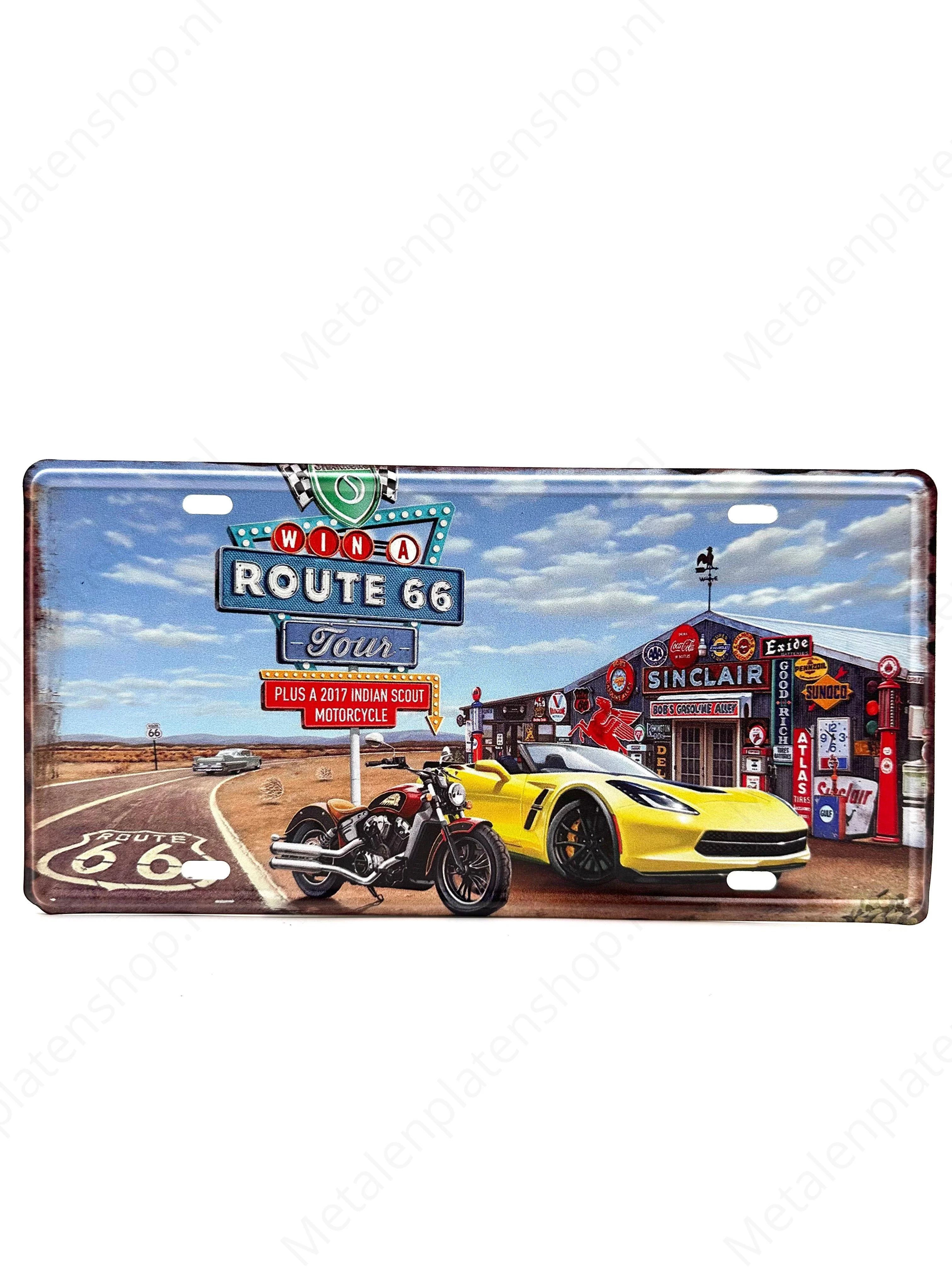 Kentekenplaat - Route 66 - 30x15cm