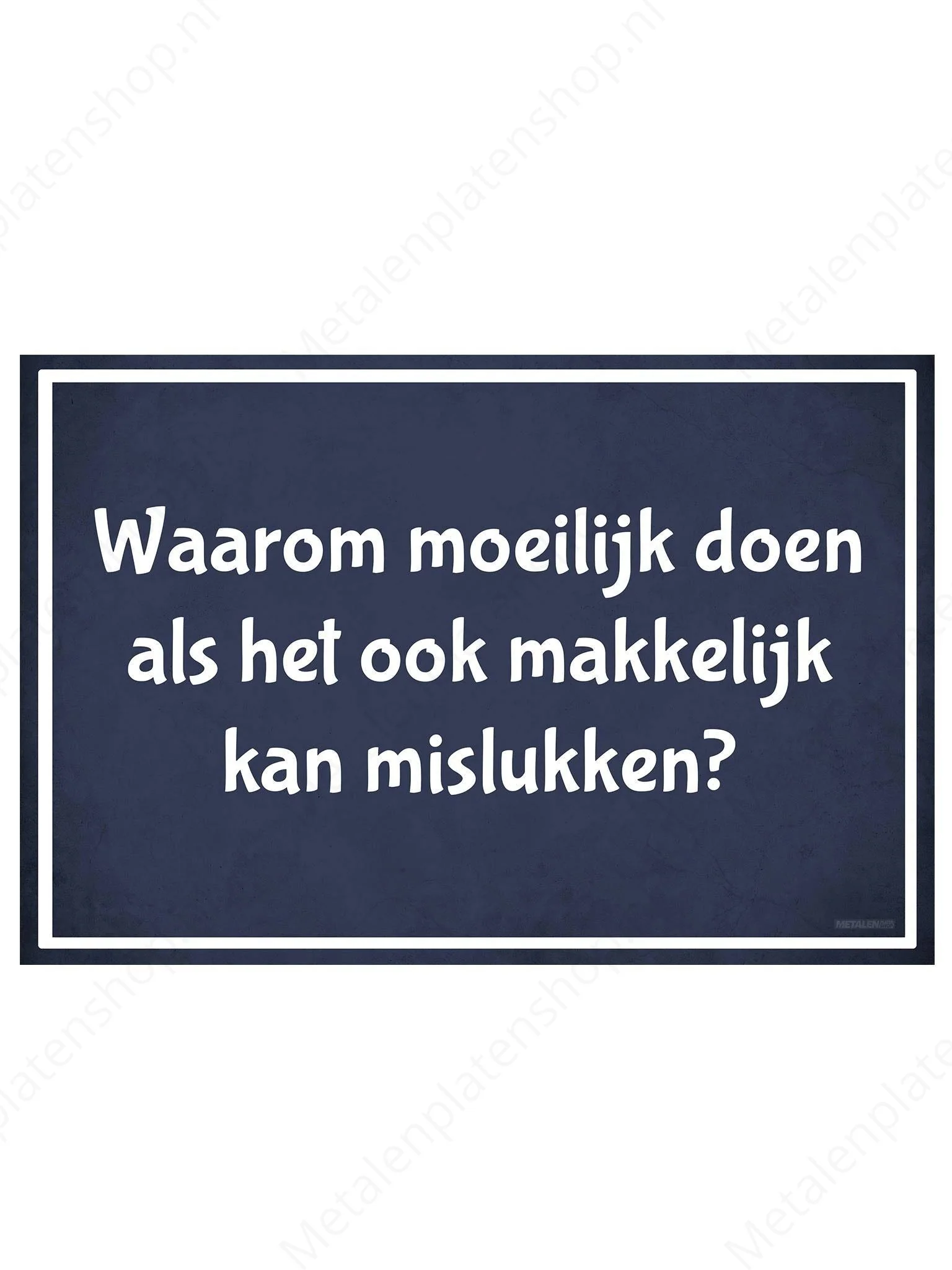 Waarom moeilijk doen als het ook makkelijk kan mislukken