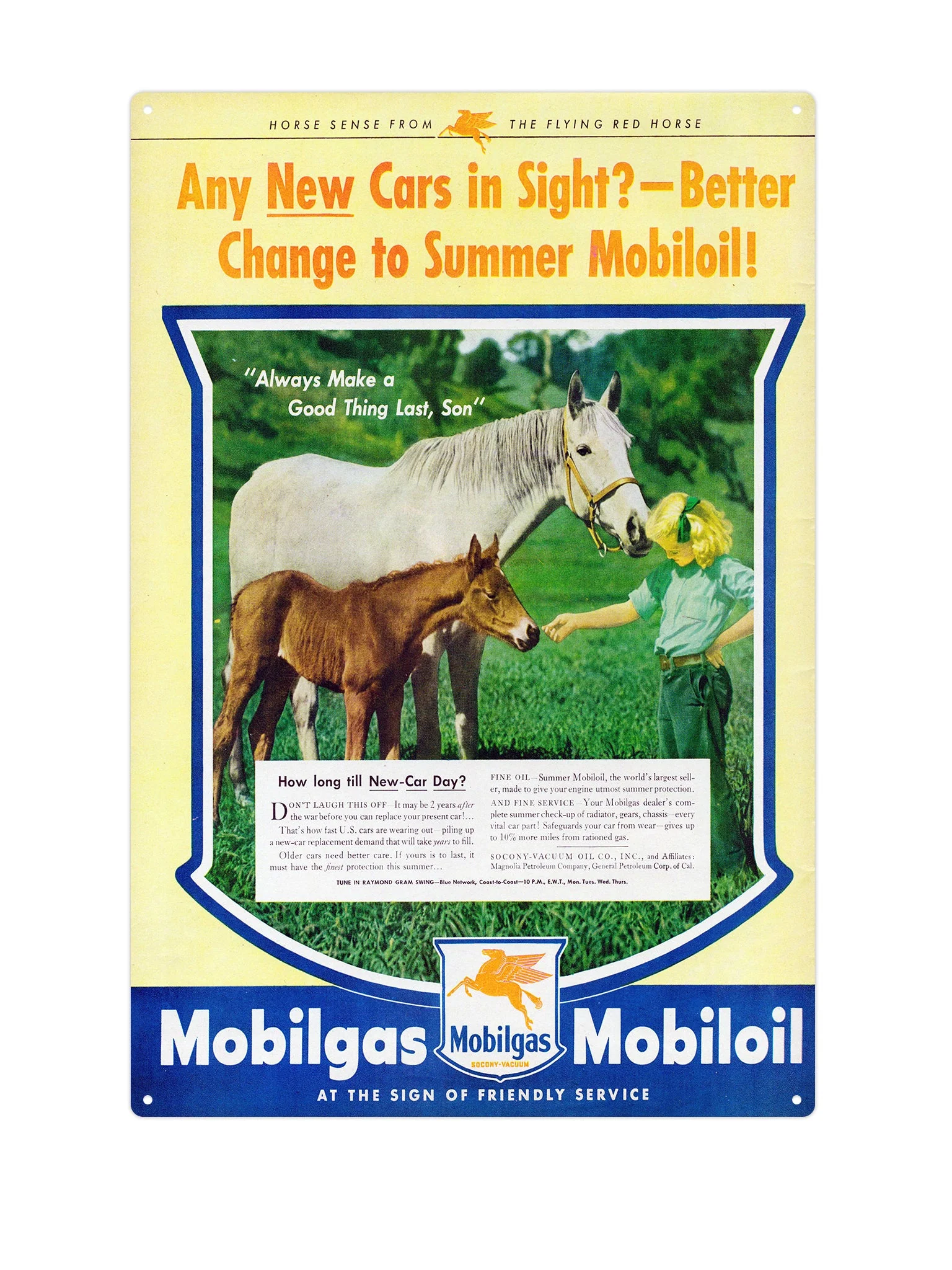 Mobilgas Any New Cars in sight