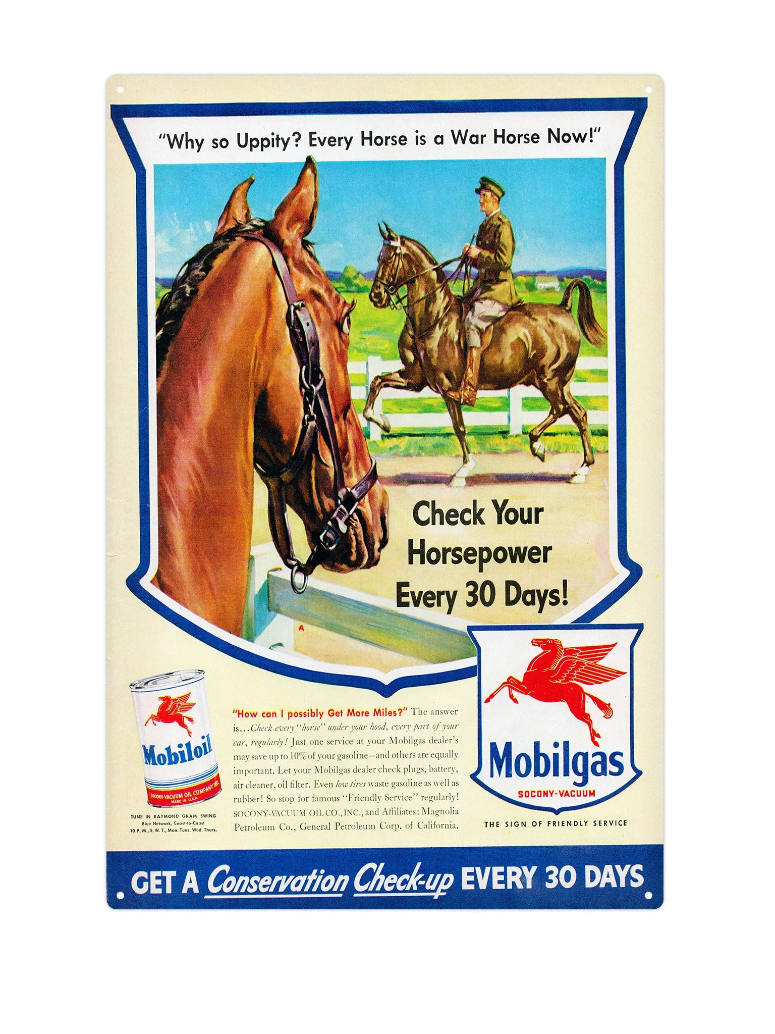 Mobilgas Check your horsepower