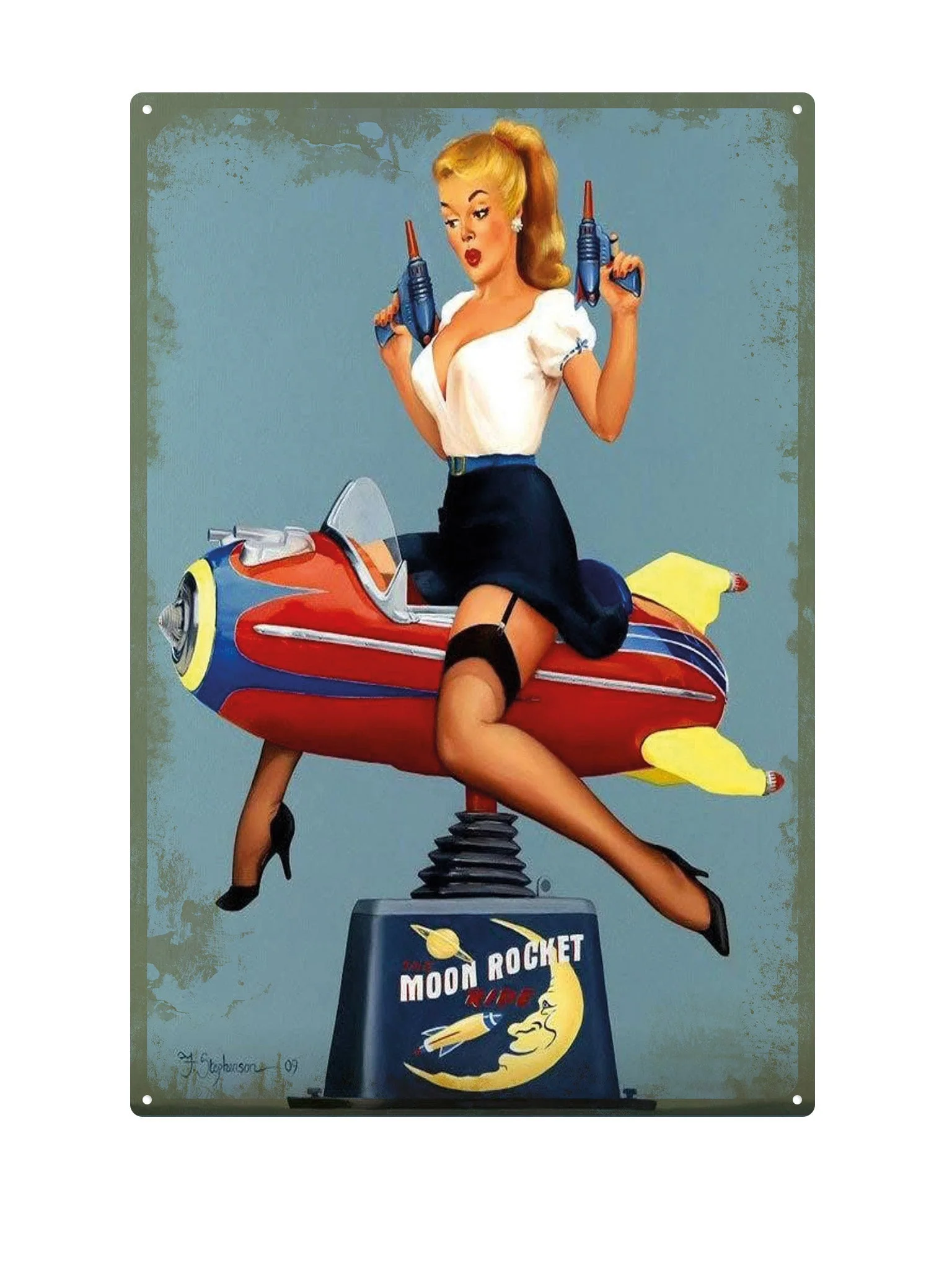 Moon Rocket - Pin Up