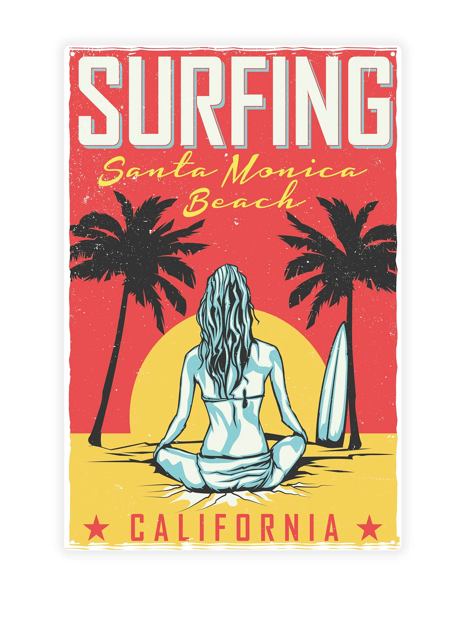 Surfing santa monica beach